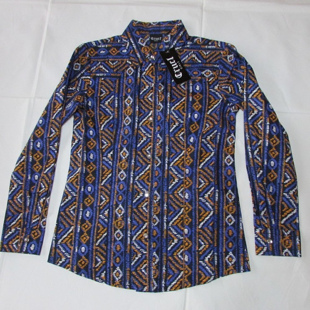 Cruel Girl's Long Sleeve Printed Pearl Snap Western Cowgirl Shirt